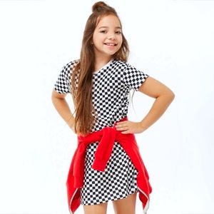 Forever 21 black and white checkered t-shirt dress
